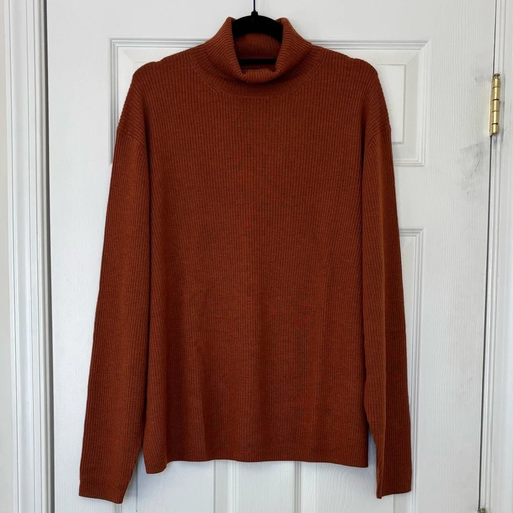 Brooks Brothers 100% Extra Fine Merino Wool Turtle Neck Long Sleeve Shirt